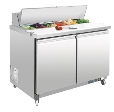 Polar Double Door Prep Counter Fridge 405Ltr
